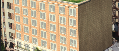 A rendering of the nine-story building at 1182 Woodycrest Ave. in the Highbridge neighborhood of The Bronx.